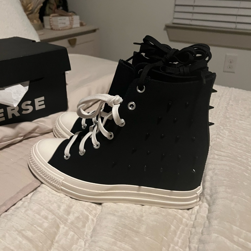 New Converse Black High-Tops with White Sole and Studs - Picture 10 of 16
